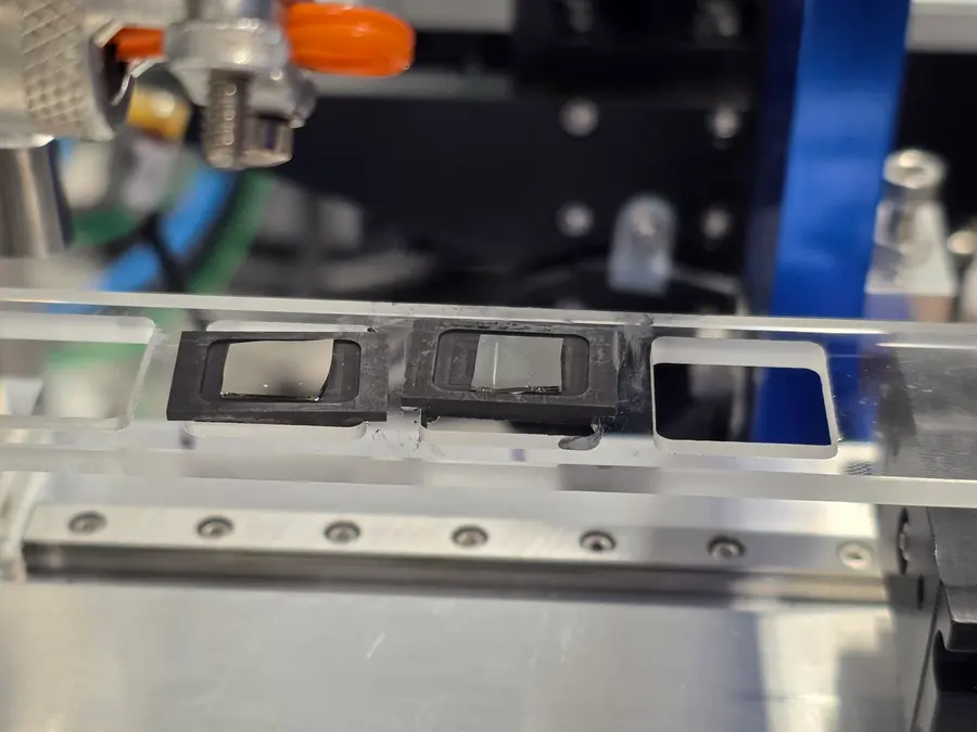 Beam damage. What a synchrotron leaves behind when the exposure runs too long.